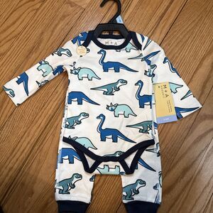 INFANT M+A MONICA + ANDY ORGANIC First Moves Set 3-6 Months NWT Dinosaurs